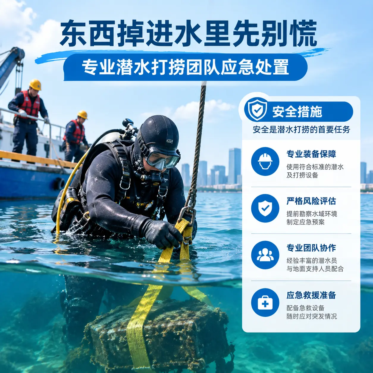 肥西东西掉进水里先别慌，专业潜水打捞团队应急处置